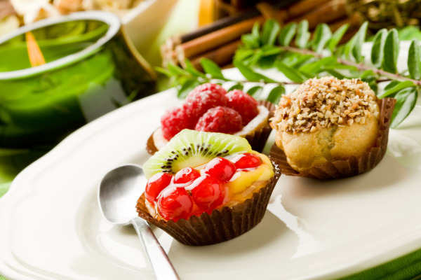 Pastries with fruits